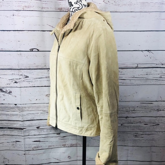 Danier Suede Leather Shearling Jacket Coat M - Picture 4 of 11